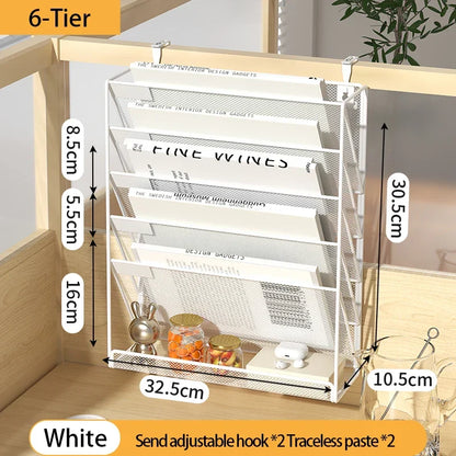Desk File Organizer 5-Tier Mesh Vertical Wall Mount Desktop Mail Sorter Back To School 2025 Space Saving