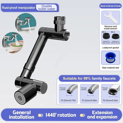 Faucet Extender 360° Swivel Robotic Arm Kitchen Sink Aerator, TikTok Viral Spring 2026 Reduces Splash