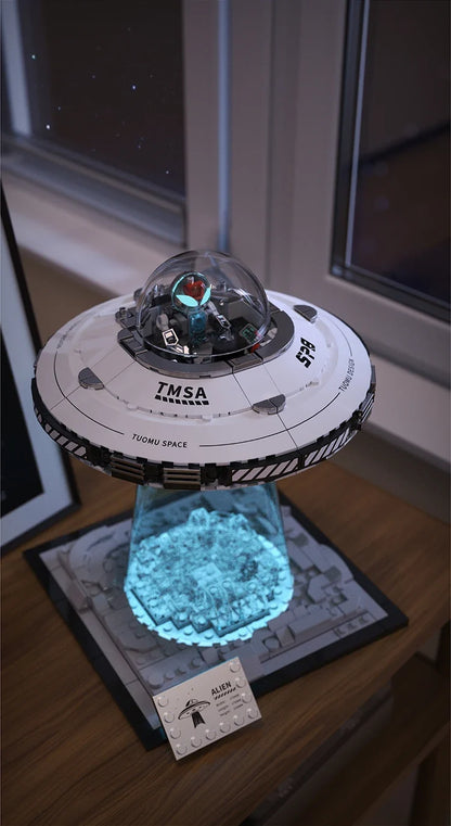 LED Light Up UFO Building Blocks Set 700 Piece Interlocking STEM Toy Summer 2026 Gift Idea