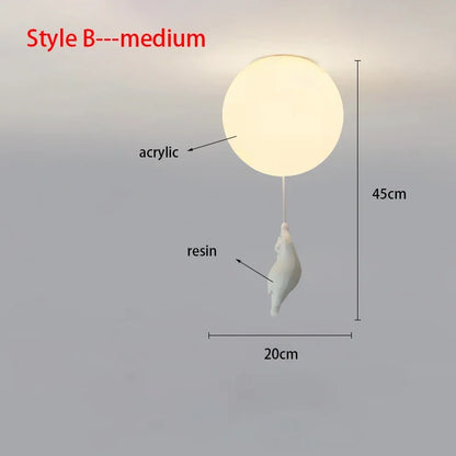 Ceiling Light Bear Cartoon Acrylic Spheres – Kids Room Chandelier, Nursery Decor, TikTok Viral 2026 Gift