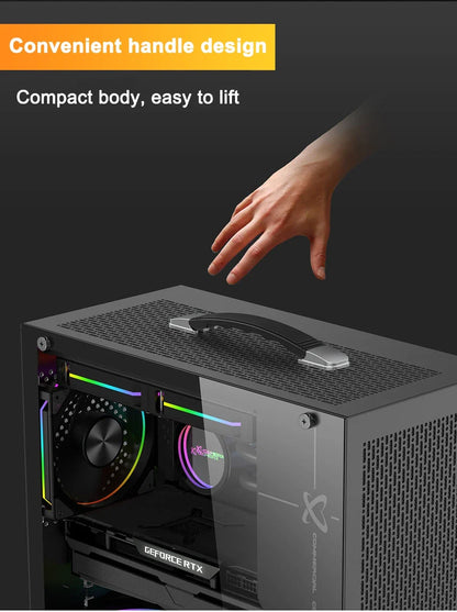 Mini ITX PC Case Transparent Side 240mm Water Cooling