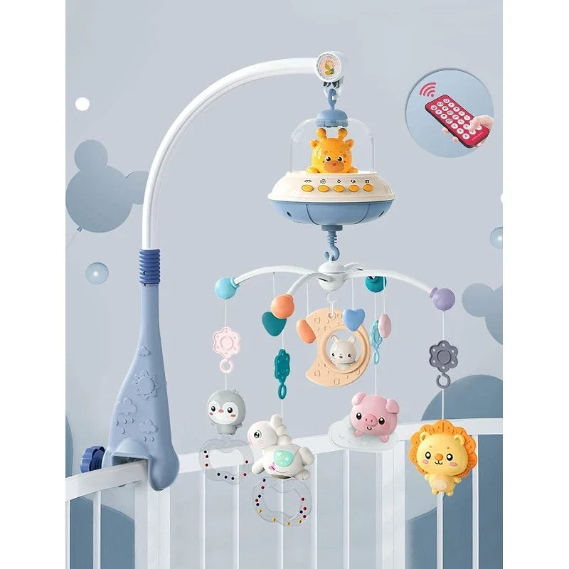 Crib Mobile Remote Music Light Newborn Sensory Toys