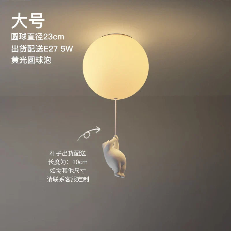 LED Ceiling Light Warm Cartoon Bear Design Kids Bedroom Ceiling Lamp Fall 2025 Cozy Nightlight Decor