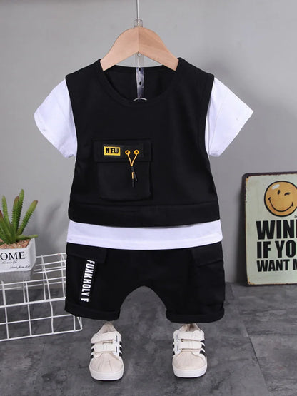 Styling option for boys summer casual t-shirt & shorts set