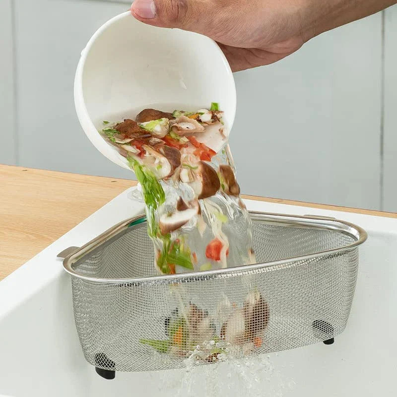 Stainless Steel Sink Strainer Basket Triangle Drainer In Sink Mesh Colander Fall 2026 Eco Friendly Kitchen Accessory