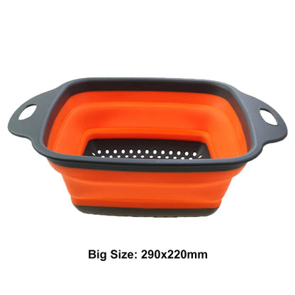 Silicone Folding Drain Basket 2-In-1 Collapsible Colander For Fruits And Vegetables Space-Saving Kitchen Tool Fall 2026