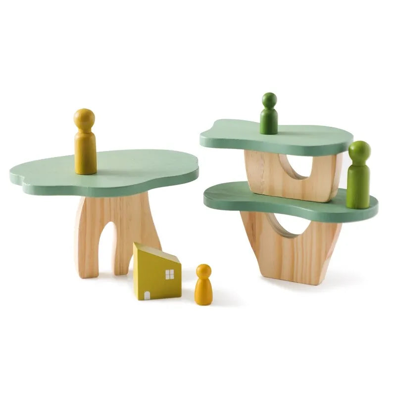 Montessori Stacking Toy Wooden Tree Block Stacker Kids Educational Fall 2025 Fine Motor Skills
