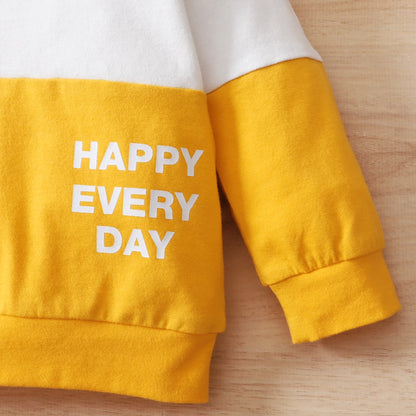 Styling suggestion for baby boys printed long sleeve top and pants set