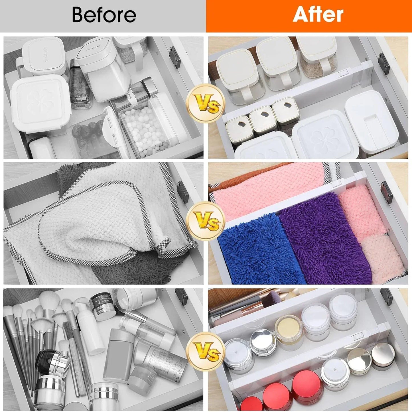 Drawer Dividers Adjustable Expandable Drawer Organizers Back To School 2025 Space Saving Dresser Storage