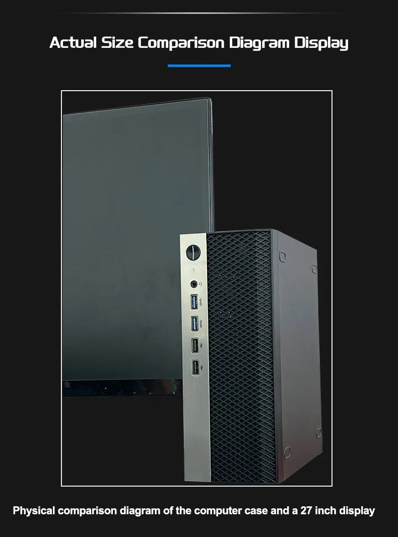 Mini ITX HTPC Case 1U PSU Support Mesh Compact Home Theater