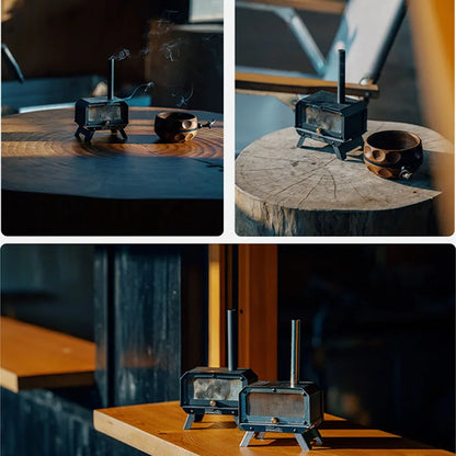 Portable Wood Stove Foldable Stainless Steel Mini Camping Incense Burner Fall 2025 Mosquito Control And Tabletop Aroma