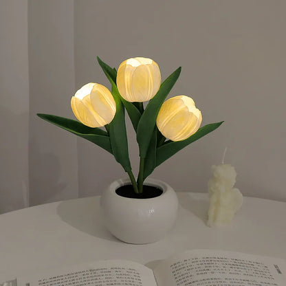 LED Night Light Tulip Table Lamp Romantic Ambient Flower Light Fall 2025 Home Decor Gift