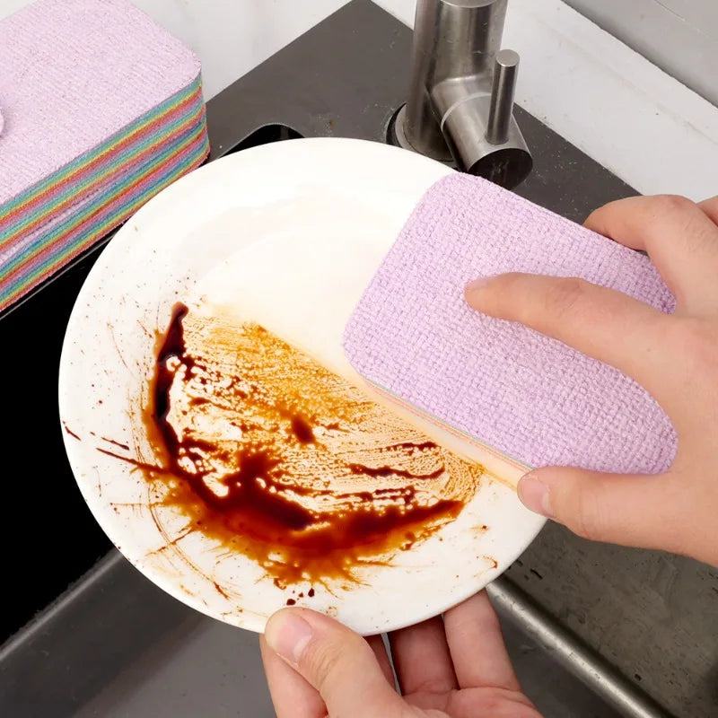 Kitchen Dishcloths 24-Pack Rainbow Tearable Absorbent Cleaning Cloths Thick Scouring Pads Eco Friendly Fall 2025