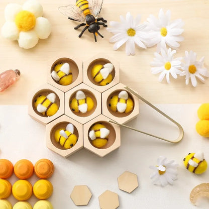 Montessori Fine Motor Toy 0-12 Months Wooden Bee Honeycomb Sensory Game Fall 2025 Development Gift
