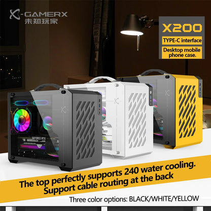 Mini ITX Case Glass Side 240mm Watercooling Portable