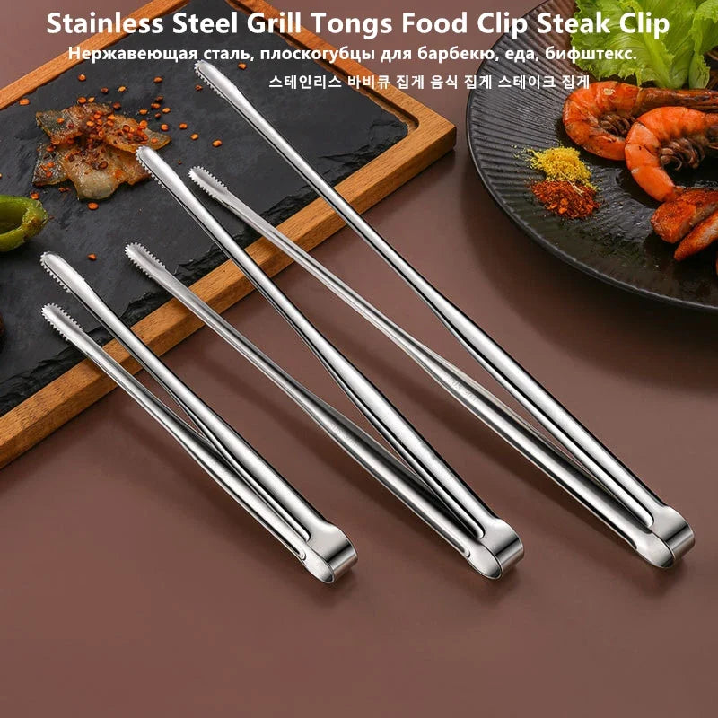 Stainless Steel BBQ Tongs Non-Slip Heat Resistant Grill Food Clip – Kitchen & Outdoor 2026