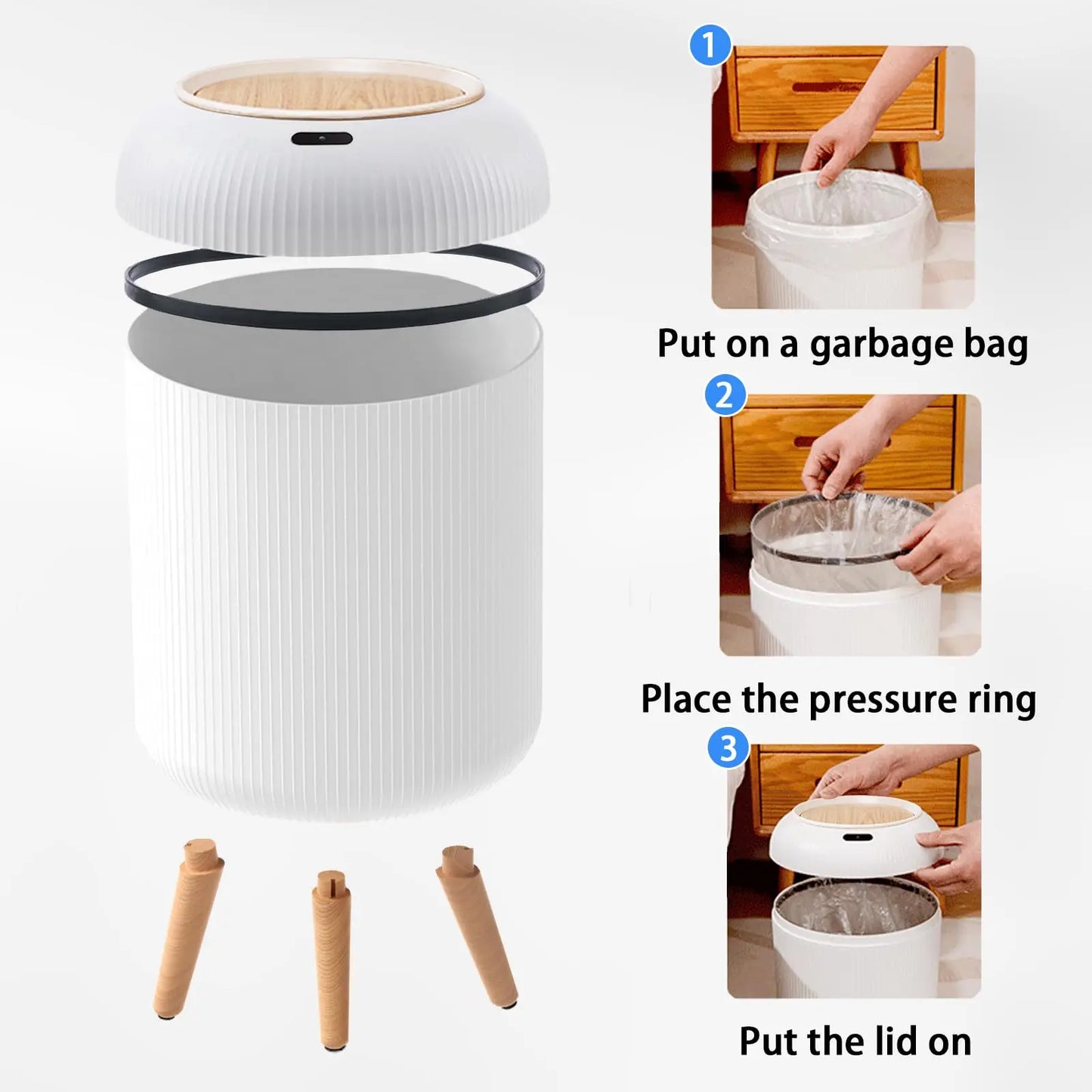 Automatic Trash Can Small Plastic Motion Sensor Bin - Smart Home Waste Container, Hands Free Hygiene 2025