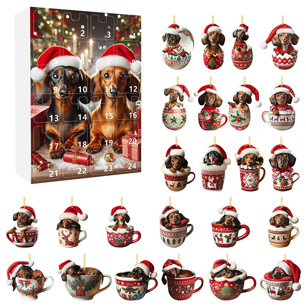 24 Day Advent Calendar With Figure Ornaments