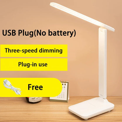 LED Desk Lamp Touch Dimmable Rechargeable Eye Protection
