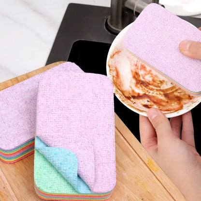 Kitchen Dishcloths 24-Pack Rainbow Tearable Absorbent Cleaning Cloths Thick Scouring Pads Eco Friendly Fall 2025