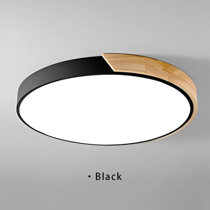 Japandi Led Ceiling Light Nordic Wood Modern Soft Glow Diffuser