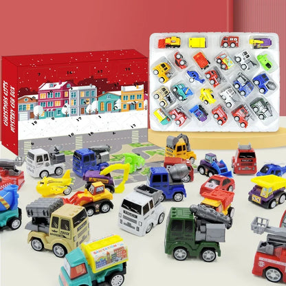 Advent Calendar Car Toys Box Kids 24 Day Christmas Gift