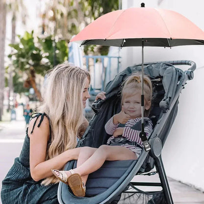 Stroller Umbrella 360 Degree Adjustable Sunshade Canopy Summer 2025 UV Rain Protection Waterproof Compact