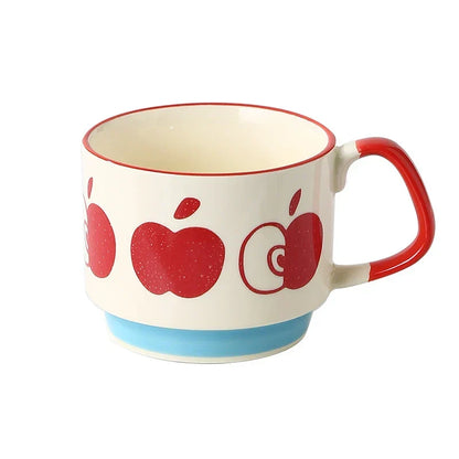 Coffee Mug 300ml Japanese Flower Ceramic Set Retro Drinkware Office Entertaining Fall 2025 Ergonomic Handgrip Gift