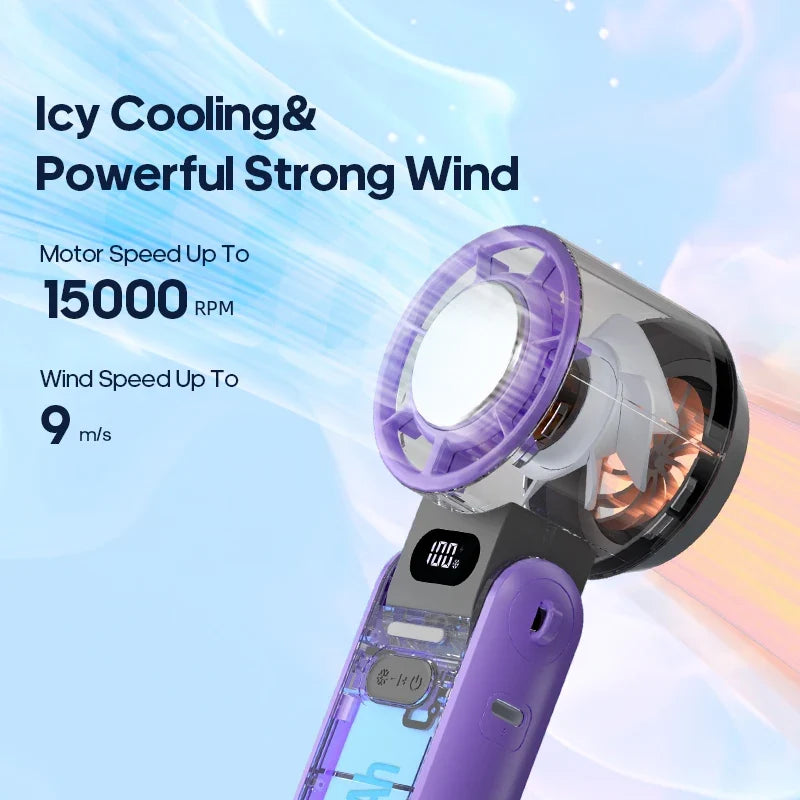 Handheld Fan Foldable Outdoor Cooling 3600mAh Battery 100 Level Turbo Summer 2026