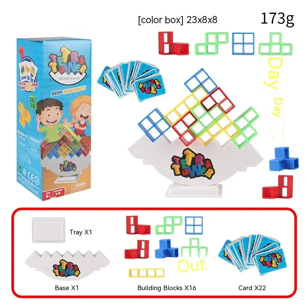 Colorful Balance Stacking Game - Fun Tetra Tower Puzzle for Kids & Adults, Perfect for Family Game Night & Gifts