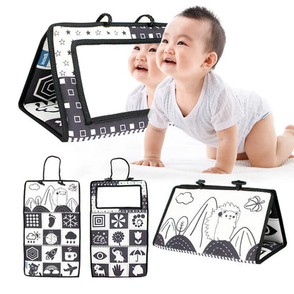 Variant image for Black and White Tummy Time Mirror Toy for Infants, Sensory Development Crinkle Cloth, Best Newborn Tummy Time Toy, Montessori Inspired-6