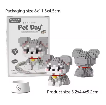 Mini Cute Pet Dog Building Block Set - 90-Piece Cartoon Animal Educational Toy for Kids and Adults