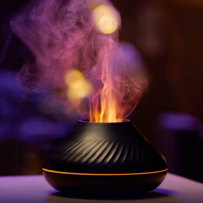 Volcanic Aroma Diffuser Essential Oil Lamp 130ml USB Humidifier with Color Flame Night Light