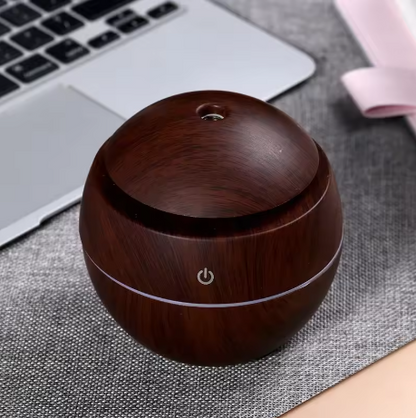 USB Ultrasonic Cool Mist Sprayer Aroma Diffuser Mini Wood Grain Humidifier for Home Use