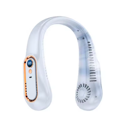 Neck Bladeless Fan Mini - Portable USB Charging Silent Fan for Sports and Office with Digital Display and 5 Speed Options