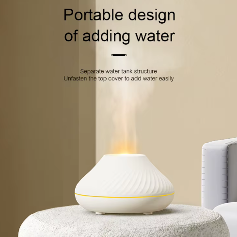 Volcanic Aroma Diffuser Essential Oil Lamp 130ml USB Humidifier with Color Flame Night Light
