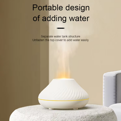 Volcanic Aroma Diffuser Essential Oil Lamp 130ml USB Humidifier with Color Flame Night Light