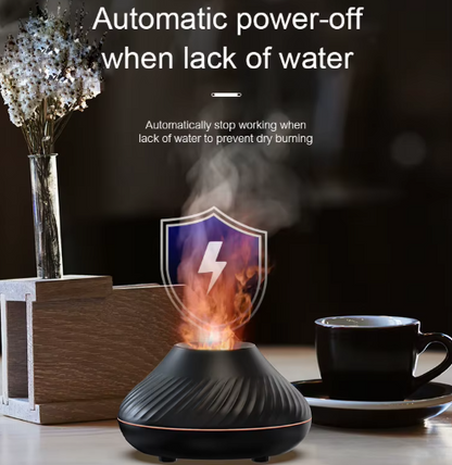 Volcanic Aroma Diffuser Essential Oil Lamp 130ml USB Humidifier with Color Flame Night Light