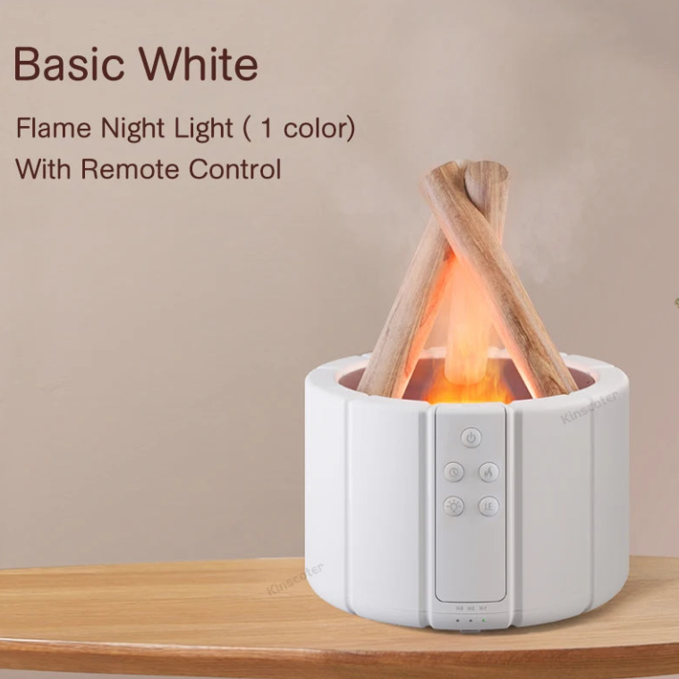 Simulated Flame Aroma Diffuser - Bonfire Air Humidifier, 280ml Ultrasonic Cool Mist Maker with LED Night Light