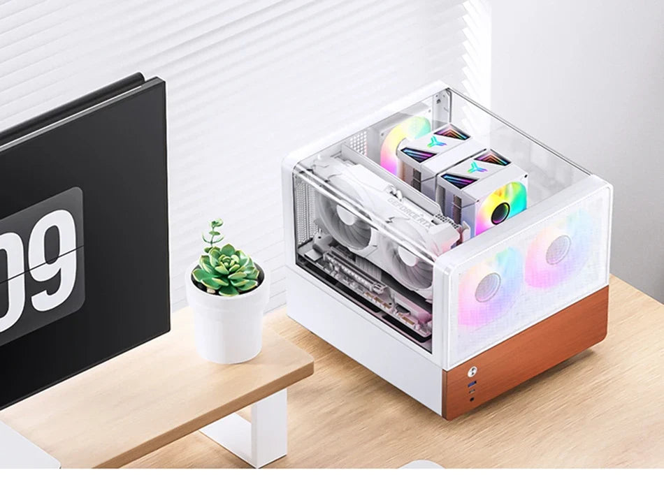 Mini ITX MicroATX PC Case Sea View Glass Compact Gaming