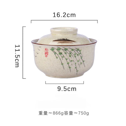 Instant Ramen Bowl With Lid Porcelain Large Capacity
