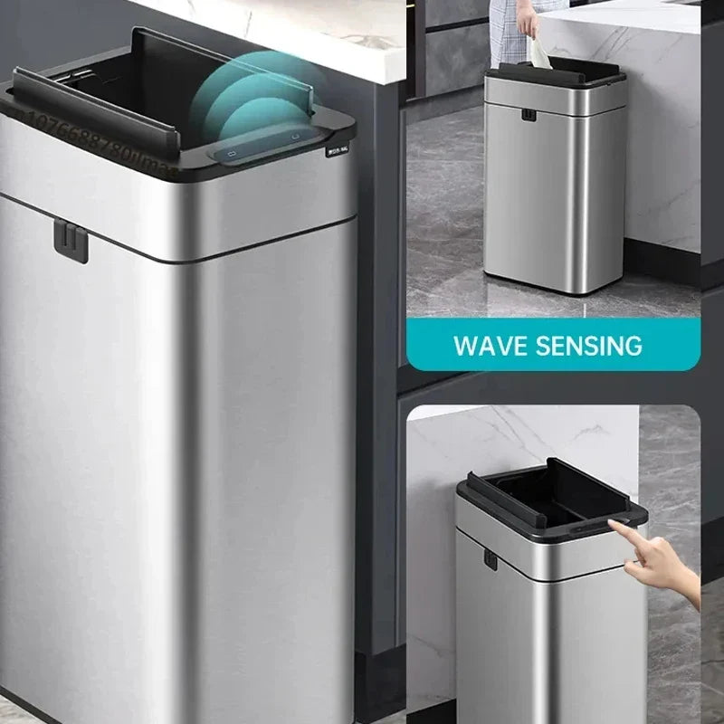 Trash Can 20L Stainless Steel Sensor Kitchen Bin Hands Free