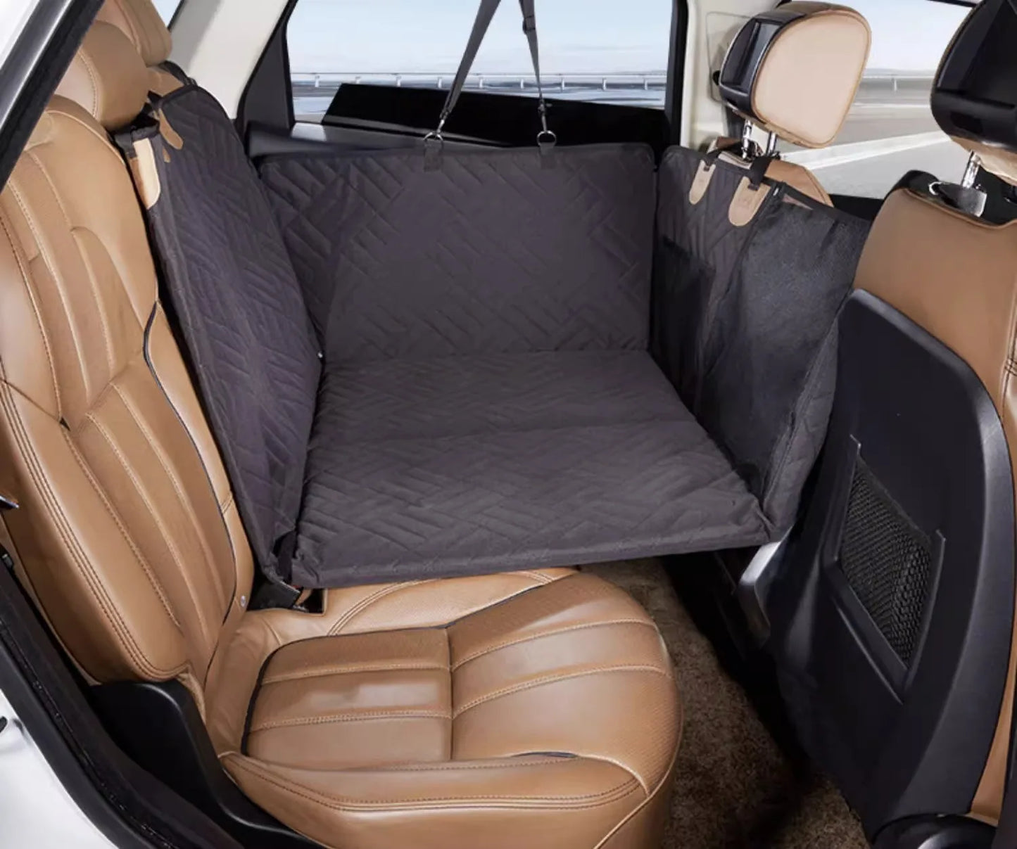 Waterproof Pet Car Seat Cover - Non-Slip Scratch-Proof Hammock Back Seat Protector for Dogs