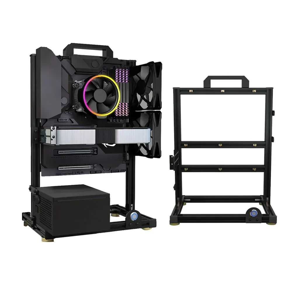 Open Frame Aluminum PC Case Rack EATX Water Cooling