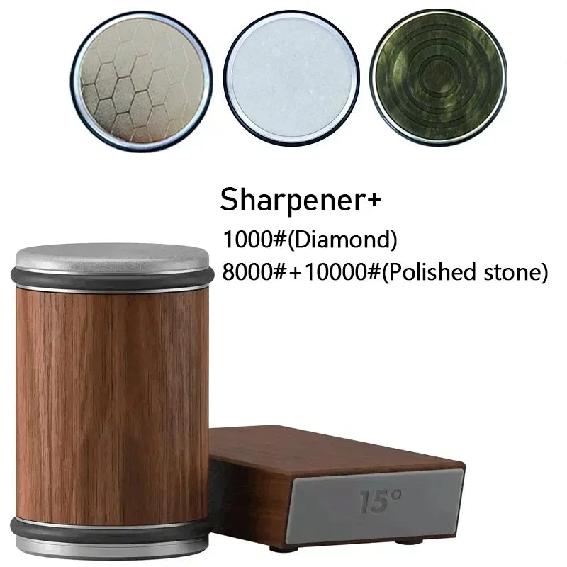 Rolling Diamond Knife Sharpener Kit with Magnetic Holder – 15° & 20° Angle Roller Kitchen Tool 2026
