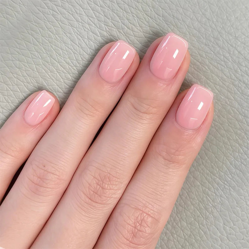 Press On Nails Short Square White Minimalist False Nail Tips Set Spring 2026 Reusable