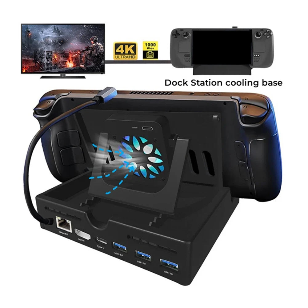 Steam Deck Clear Cooling Back Cover With Stand Bracket