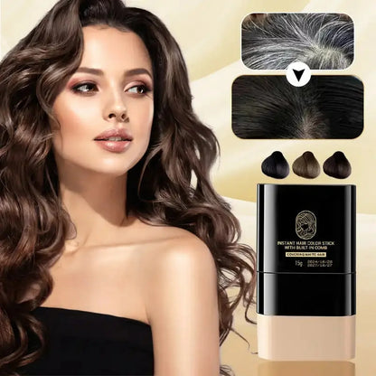 Temporary Hair Color Root Touch-Up Stick with Comb - Instant White Hair Coverage Non-Stain Coloring Pen