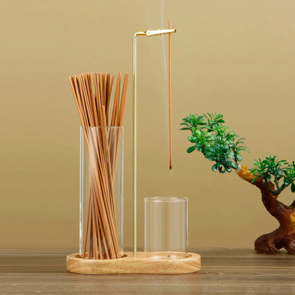 Incense Holder 2 in 1 Glass Ash Catcher Organizer Stand, Fall 2025 Home Decor, Anti Ash Clean Design