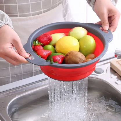 Silicone Folding Drain Basket Colander Eco Friendly Space Saving Kitchen Drainer Spring 2026